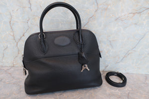 HERMES／BOLIDE 31 Clemence leather Black □J Engraving Shoulder bag 700100018