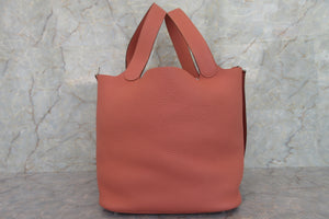 HERMES／エルメス ピコタンロックGM トリヨンクレマンス ロージー □R刻印 ハンドバッグ 700070277