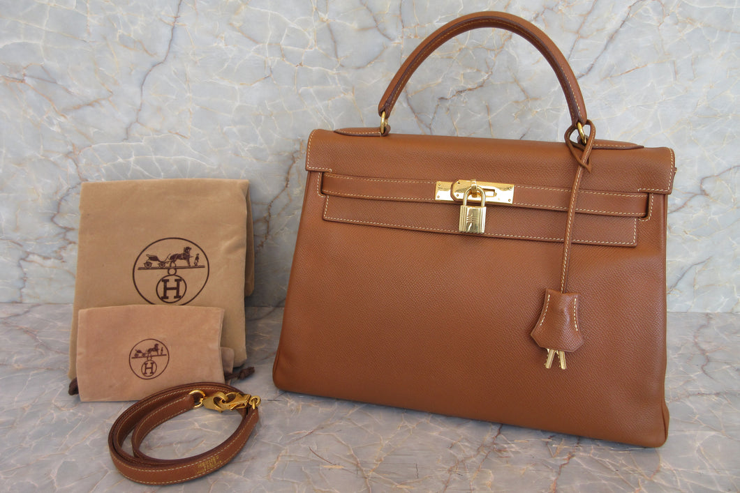 HERMES KELLY 32 Graine Couchevel leather Gold 〇X刻印 Shoulder bag 700010020