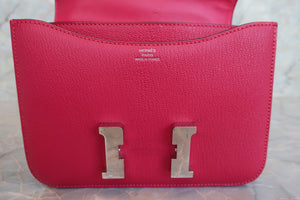HERMES／エルメス コンスタンス3 ミニ シェーブル ローズメキシコ Z刻印 ショルダーバッグ 700050097