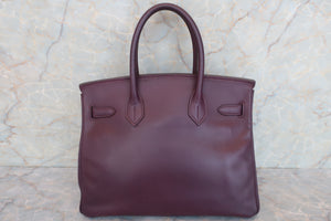 HERMES BIRKIN 30 Graine Couchevel leather Raisin □F刻印 Hand bag 600100032