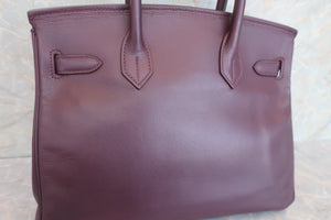 HERMES BIRKIN 30 Graine Couchevel leather Raisin □F刻印 Hand bag 600100032