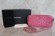 画像をギャラリービューアに読み込む, CHANEL/シャネル カメリアチェーンウォレット ラムスキン ピンク/シルバー金具 ショルダーバッグ 700090003
