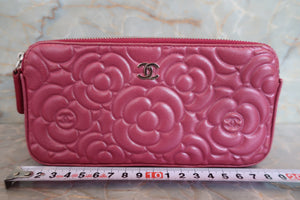 CHANEL/シャネル カメリアチェーンウォレット ラムスキン ピンク/シルバー金具 ショルダーバッグ 700090003
