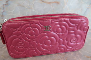 CHANEL/シャネル カメリアチェーンウォレット ラムスキン ピンク/シルバー金具 ショルダーバッグ 700090003