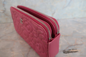 CHANEL/シャネル カメリアチェーンウォレット ラムスキン ピンク/シルバー金具 ショルダーバッグ 700090003