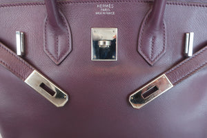 HERMES BIRKIN 30 Graine Couchevel leather Raisin □F刻印 Hand bag 600100032