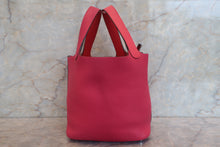 Load image into Gallery viewer, HERMES PICOTIN LOCK CASAQUE 2PM Clemence leather Rose mexico/Rose extreme/Rouge de coeur Y Engraving Hand bag 700120206
