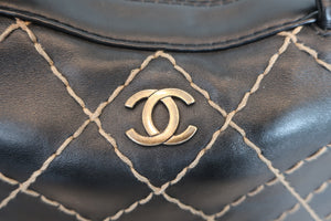 CHANEL/シャネル ワイルドステッチハンドバッグ ラムスキン ブラック/ゴールド金具 ハンドバッグ 600070169