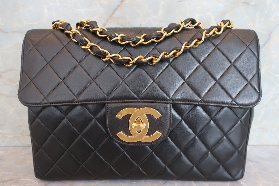 CHANEL/シャネル 中マトラッセシングルフラップチェーンショルダーバッグ ラムスキン ブラック/ゴールド金具 ショルダーバッグ 700080219