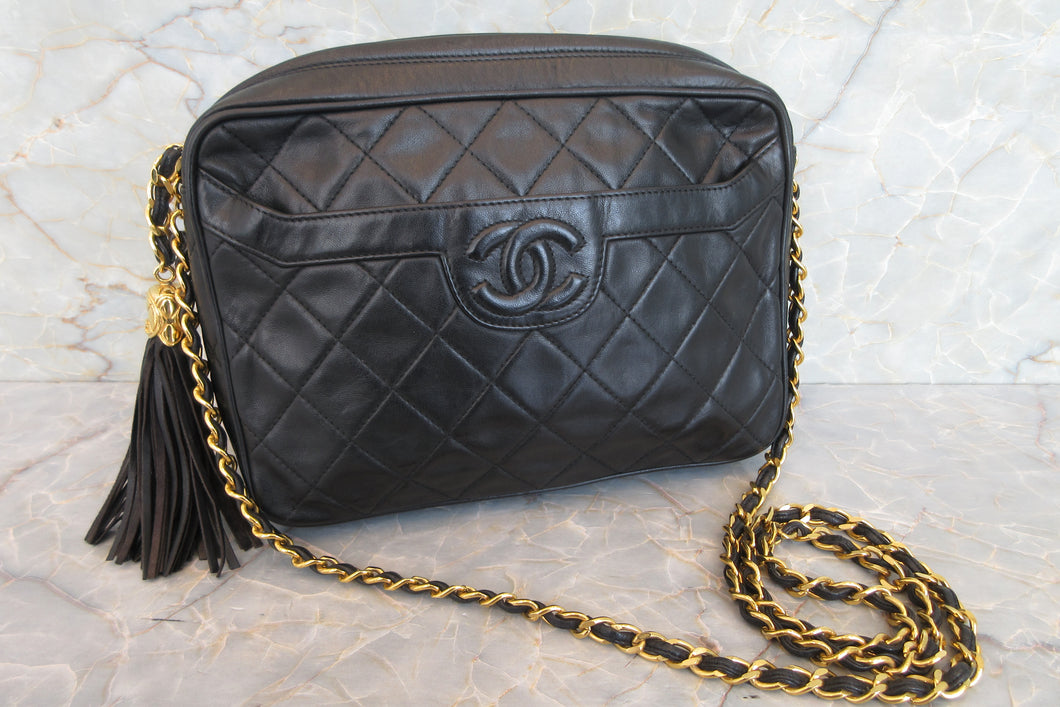 CHANEL/シャネル マトラッセフリンジチェーンショルダーバッグ ラムスキン ブラック/ゴールド金具 ショルダーバッグ 700070212