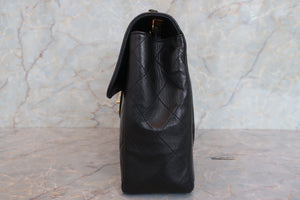 CHANEL/シャネル 中マトラッセシングルフラップチェーンショルダーバッグ ラムスキン ブラック/ゴールド金具 ショルダーバッグ 700080219