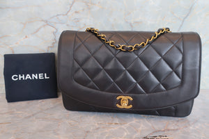 CHANEL/シャネル ダイアナマトラッセチェーンショルダーバッグ ラムスキン ブラック/ゴールド金具 ショルダーバッグ 700080161