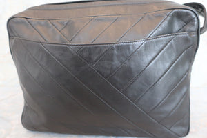 CHANEL Bias stitch fringe shoulder bag Lambskin Black/Gold hadware Shoulder bag 600050041