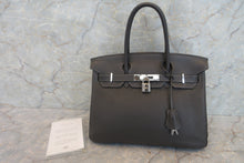 将图片加载到图库查看器，HERMES BIRKIN 30 Clemence leather Graphite □J刻印 Graphite 600120310
