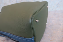 Load image into Gallery viewer, HERMES PICOTIN LOCK CASAQUE MM Clemence leather Blue thalassa/Canopee □Q Engraving Hand bag 700100019
