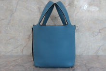 将图片加载到图库查看器，HERMES PICOTIN PM Clemence leather Blue jean Hand bag 600060162
