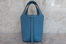 将图片加载到图库查看器，HERMES PICOTIN PM Clemence leather Blue jean Hand bag 600060162
