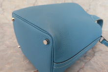 将图片加载到图库查看器，HERMES PICOTIN PM Clemence leather Blue jean Hand bag 600060162
