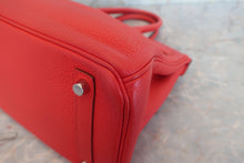 Load image into Gallery viewer, HERMES BIRKIN 30 Clemence leather Rouge tomate X Engraving Hand bag 600090042
