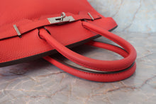 Load image into Gallery viewer, HERMES BIRKIN 30 Clemence leather Rouge tomate X Engraving Hand bag 600090042
