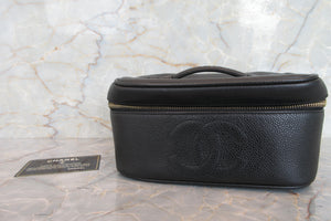 CHANEL/シャネル ココマークバニティ キャビアスキン ブラック/ゴールド金具 バニティ 700070236