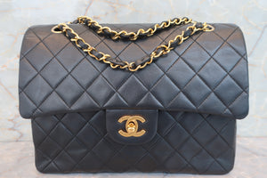 CHANEL/シャネル マトラッセWフラップWチェーンショルダーバッグ ラムスキン ブラック/ゴールド金具 ショルダーバッグ 700080229