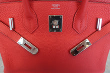 Load image into Gallery viewer, HERMES BIRKIN 30 Clemence leather Rouge tomate X Engraving Hand bag 600090042
