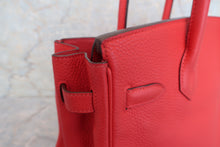 Load image into Gallery viewer, HERMES BIRKIN 30 Clemence leather Rouge tomate X Engraving Hand bag 600090042
