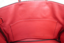 Load image into Gallery viewer, HERMES BIRKIN 30 Clemence leather Rouge tomate X Engraving Hand bag 600090042
