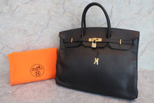 将图片加载到图库查看器，HERMES BIRKIN 40 Ardennes leather Black □F刻印 Hand bag 600090258
