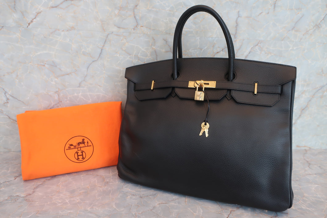 HERMES BIRKIN 40 Ardennes leather Black □F刻印 Hand bag 600090258