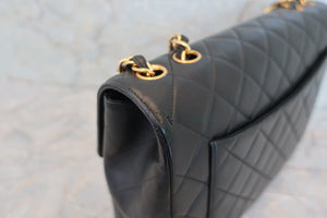 CHANEL Medium Matelasse single flap chain shoulder bag Lambskin Black/Gold hadware Shoulder bag 600030130