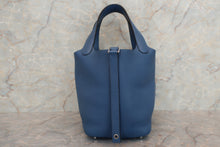 将图片加载到图库查看器，HERMES PICOTIN LOCK PM Clemence leather  Blue Agate X刻印 Hand bag 700010115
