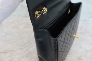 CHANEL Medium Matelasse single flap chain shoulder bag Lambskin Black/Gold hadware Shoulder bag 600030130