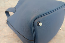 将图片加载到图库查看器，HERMES PICOTIN LOCK PM Clemence leather  Blue Agate X刻印 Hand bag 700010115
