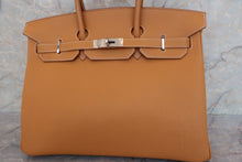 将图片加载到图库查看器，HERMES BIRKIN 35 Fjord leather Natural sable □H刻印 Hand bag 600070145
