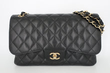 Load image into Gallery viewer, CHANEL Medium Matelasse Double Flap Double Chain shoulder bag Caviar skin Black/Gold hardware Shoulder bag 800100157
