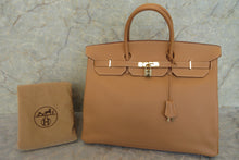 将图片加载到图库查看器，HERMES BIRKIN 40 Graine Couchevel leather Natural □C刻印 Hand bag 700010162
