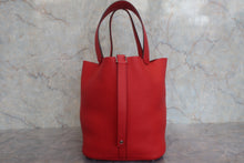 将图片加载到图库查看器，HERMES PICOTIN LOCK GM Clemence leather Rouge casaque A刻印 Hand bag 800010196
