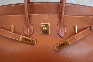 HERMES BIRKIN 35 Graine Couchevel leather Gold 〇Z Engraving Hand bag 700060124