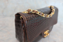 Load image into Gallery viewer, CHANEL Mini Matelasse single flap chain shoulder bag Crocodile/Lambskin Brown/Gold hadware Shoulder bag 600040211
