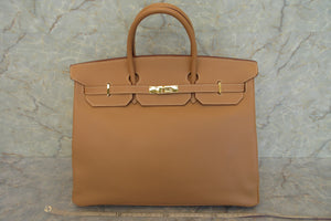 HERMES BIRKIN 40 Graine Couchevel leather Natural □C刻印 Hand bag 700010162