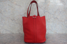 将图片加载到图库查看器，HERMES PICOTIN LOCK GM Clemence leather Rouge casaque A刻印 Hand bag 800010196
