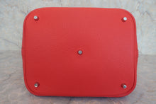 将图片加载到图库查看器，HERMES PICOTIN LOCK GM Clemence leather Rouge casaque A刻印 Hand bag 800010196
