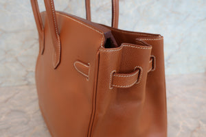 HERMES BIRKIN 35 Graine Couchevel leather Gold 〇Z Engraving Hand bag 700060124