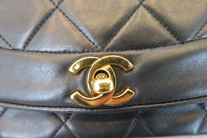 CHANEL/シャネル ダイアナマトラッセチェーンショルダーバッグ ラムスキン ブラック/ゴールド金具 ショルダーバッグ 700070246