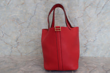 将图片加载到图库查看器，HERMES PICOTIN LOCK PM Clemence leather Rouge casaque C刻印 Hand bag 700010016
