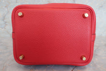 将图片加载到图库查看器，HERMES PICOTIN LOCK PM Clemence leather Rouge casaque C刻印 Hand bag 700010016
