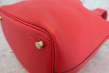 将图片加载到图库查看器，HERMES PICOTIN LOCK PM Clemence leather Rouge casaque C刻印 Hand bag 700010016
